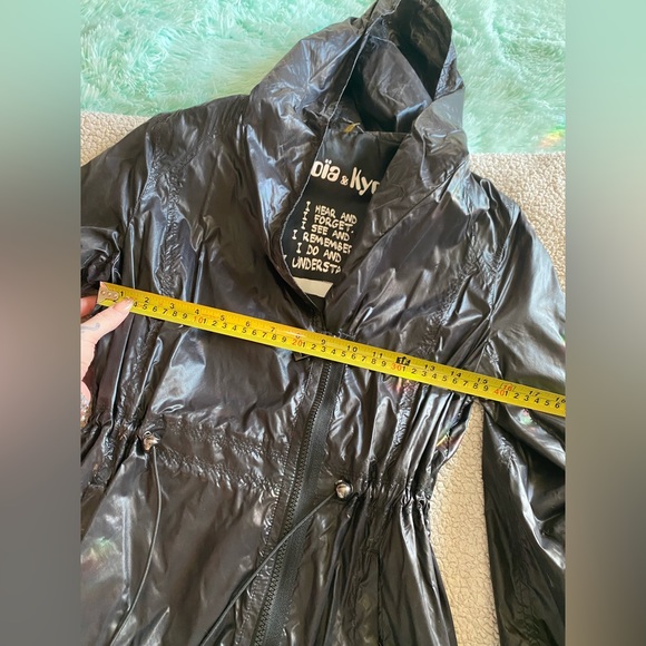 Soia & Kyo black nylon rain coat goth lightweight jacket - Picture 9 of 10